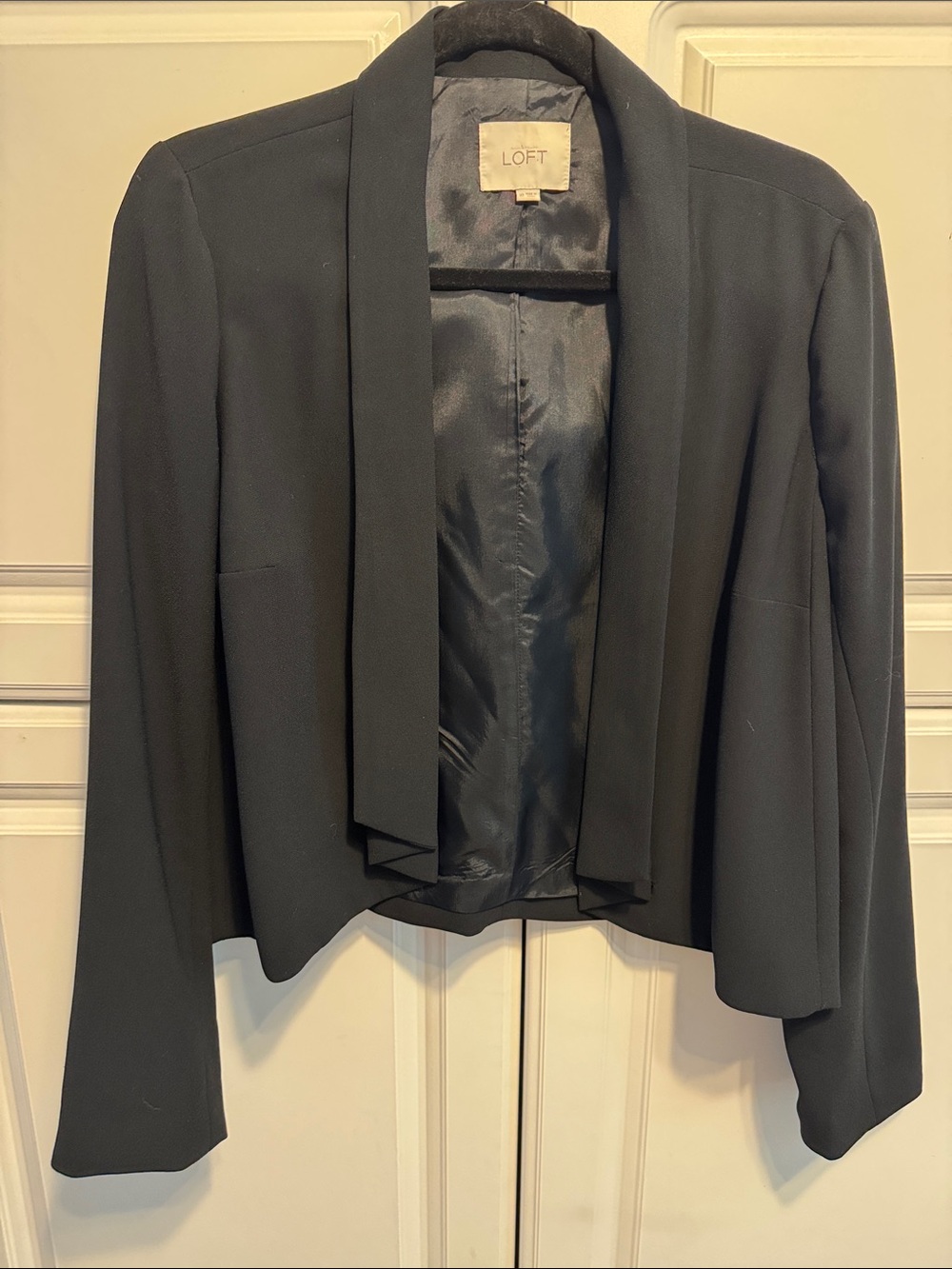 LOFT Black Open-Front Cropped Women's Blazer